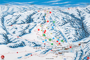 Mapa tras narciarskich ośrodka Valča Valcanska Dolina - SnowlandVal