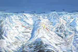 Mapa tras narciarskich ośrodka Valloire