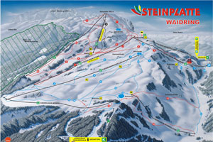Mapa tras narciarskich ośrodka Waidring Steinplatte