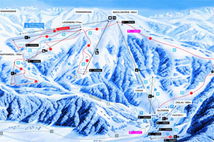 Mapa tras narciarskich ośrodka Werfenweng