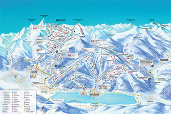Mapa tras narciarskich ośrodka Zell am See