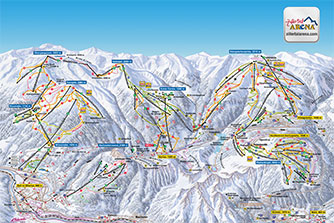 Mapa tras narciarskich ośrodka Gerlos Zillertal Arena