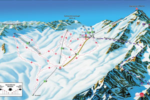 Mapa tras narciarskich ośrodka Garmisch-Partenkirchen Zugspitze