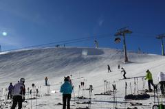 Soelden - lodowiec Tiefenbach. Widok z restauracji.