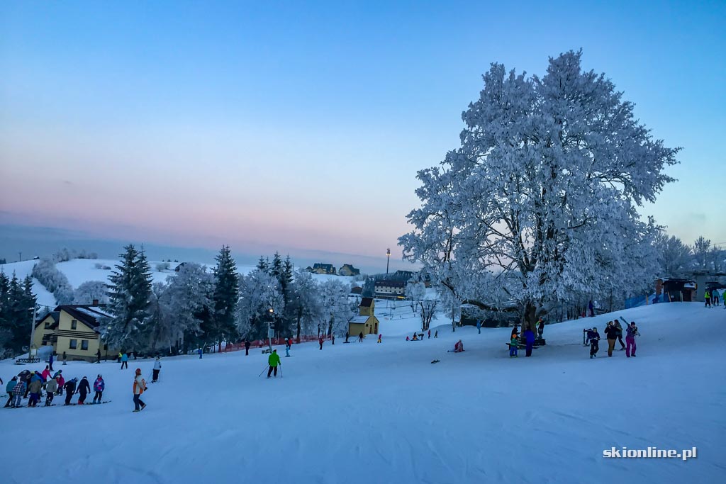 Galeria: Zieleniec Ski Arena - w świetle księżyca