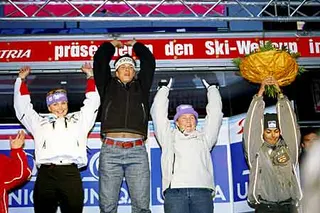 Najlepsze kobiety (od lewej) Nef, Dorfmaister, Cavagnoud, Contreraz