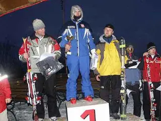 Na podium: (od lewej) Wojciech Podgórny, Artur Haber, Szymon Łukaszczyk