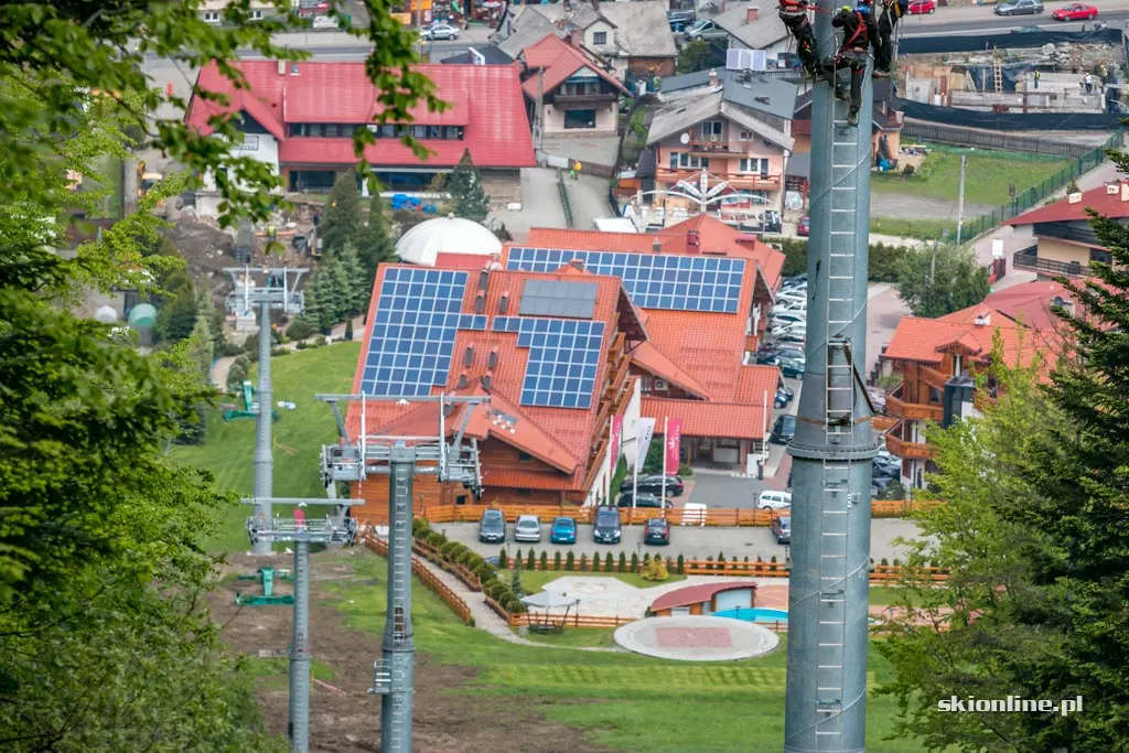 Śmigłowiec nad Szczyrkiem. Budowa nowej kolei, zdjęcie 30