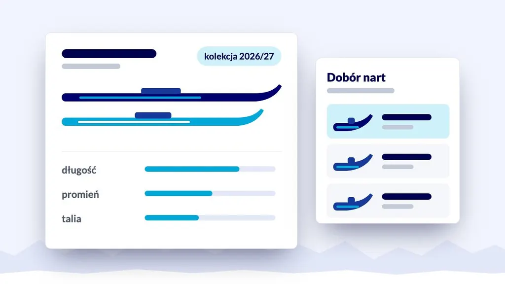 Karta nart z parametrami i dobór nart z trzema propozycjami