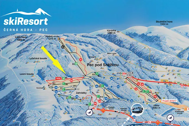SkiResort Černá hora - Pec nowa kolej Zahradky Express
