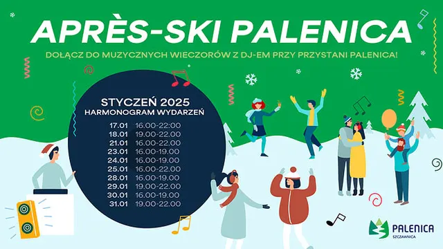 Harmonogram wydarzeń w strefie apres-ski w ośrodku PKL Palenica
