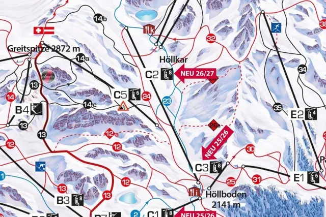 Ośrodek narciarski Ischgl - miejsca budowy nowych kolei