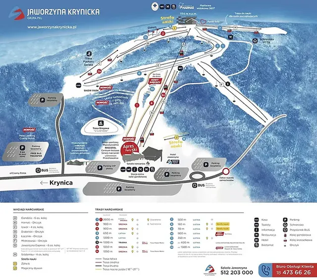 Mapa atrakcji w ośrodku Jaworzyna Krynicka