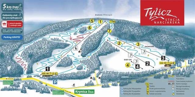 Mapa tras, powiększ