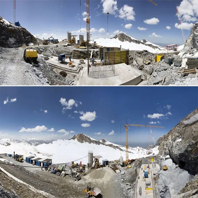 Budowa górnej stacji gondoli fot. Kitzsteinhorn