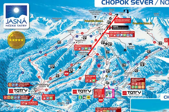 Mapa ośrodka z zaznaczonymi nowym kolejami