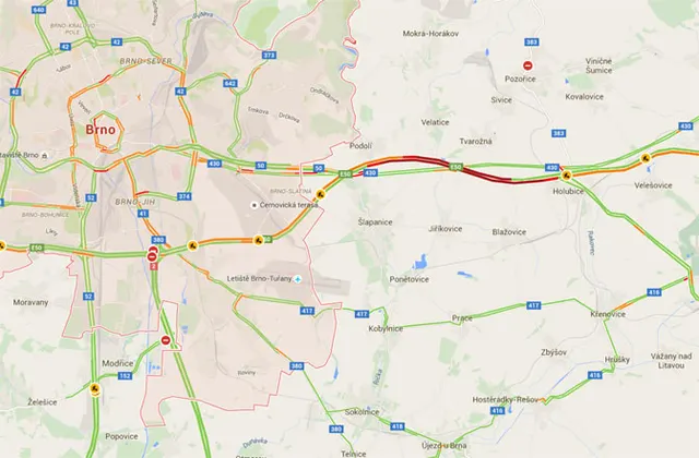 Utrudnienia na autostradzie koło Brna