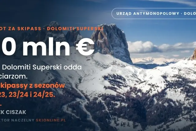 Jest decyzja: Dolomiti Superski zwróci narciarzom 30 mln euro za skipassy
