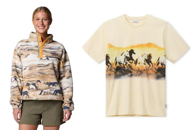 Bluza Helvetia II Printed Cropped Half Snap i koszulka Explorer Canyon SS Tee