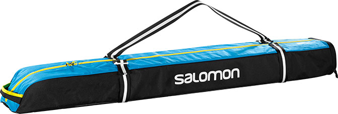 torby, plecaki, pokrowce na narty Salomon EXTEND 1PAIR 130+25 SKIBAG BLACK | PROCESS BLUE
