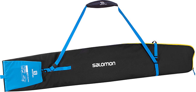 torby, plecaki, pokrowce na narty Salomon ORIGINAL 1 PAIR SKISLEEVE BLACK|PROCESS BLUE|CORONA YELLOW