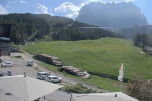 Kamera Piz Sella i Sassolungo  widok z hotelu Plan de Gralba