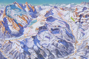 Mapa tras narciarskich ośrodka Marmolada
