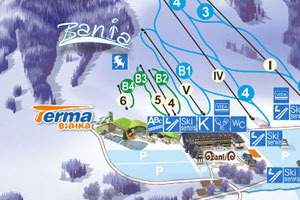 Mapa tras narciarskich ośrodka Białka Tatrzańska Bania