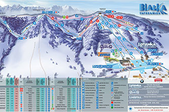Mapa tras narciarskich ośrodka Białka Tatrzańska