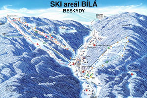 Mapa tras narciarskich ośrodka Bila