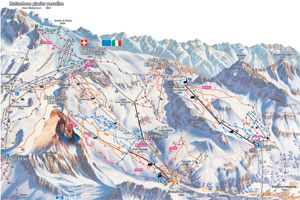 Mapa tras narciarskich ośrodka Breuil-Cervinia