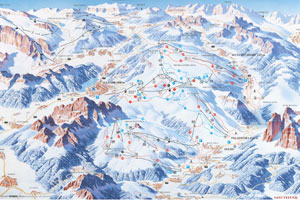 Mapa tras narciarskich ośrodka Civetta