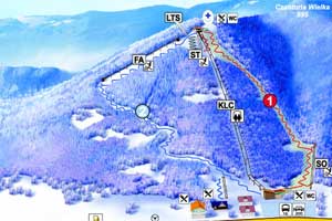Mapa tras narciarskich ośrodka Ustroń Czantoria