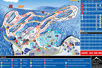 Mapa tras narciarskich ośrodka Stronie Śląskie Czarna Góra Resort