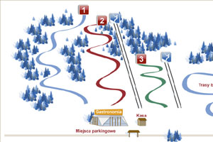 Mapa tras narciarskich ośrodka Nowy Targ Długa Polana