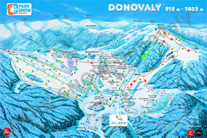 Mapa tras narciarskich ośrodka Donovaly