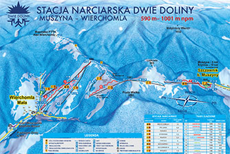 Mapa tras narciarskich ośrodka Wierchomla