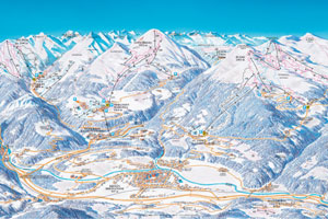 Mapa tras narciarskich ośrodka Valle Isarco / Eisacktal