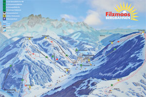 Mapa tras narciarskich ośrodka Filzmoos