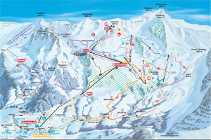Mapa tras narciarskich ośrodka Grindelwald First