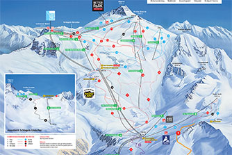 Mapa tras narciarskich ośrodka Hintertux Lodowiec Hintertux