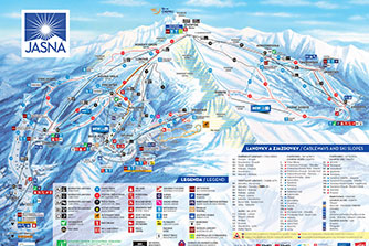 Mapa tras narciarskich ośrodka Jasna Chopok