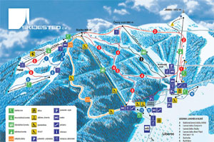 Mapa tras narciarskich ośrodka Jested