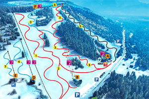 Mapa tras narciarskich ośrodka Jurgów Jurgów Ski