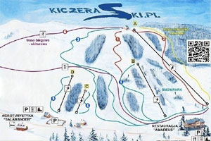 Mapa tras narciarskich ośrodka Puławy KiczeraSki
