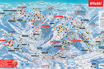 Mapa tras narciarskich ośrodka Kitzbuehel