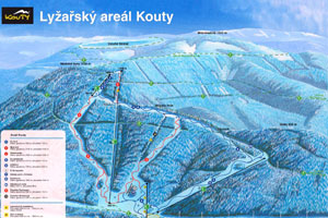 Mapa tras narciarskich ośrodka Kouty nad Desnou