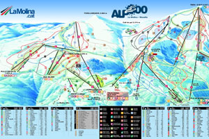Mapa tras narciarskich ośrodka La Molina