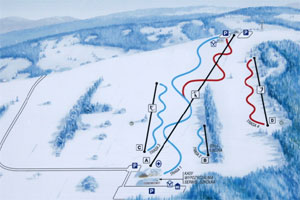Mapa tras narciarskich ośrodka Czarna Góra Grapa-Ski