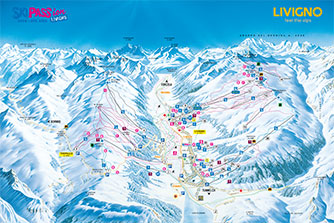 Mapa tras narciarskich ośrodka Livigno